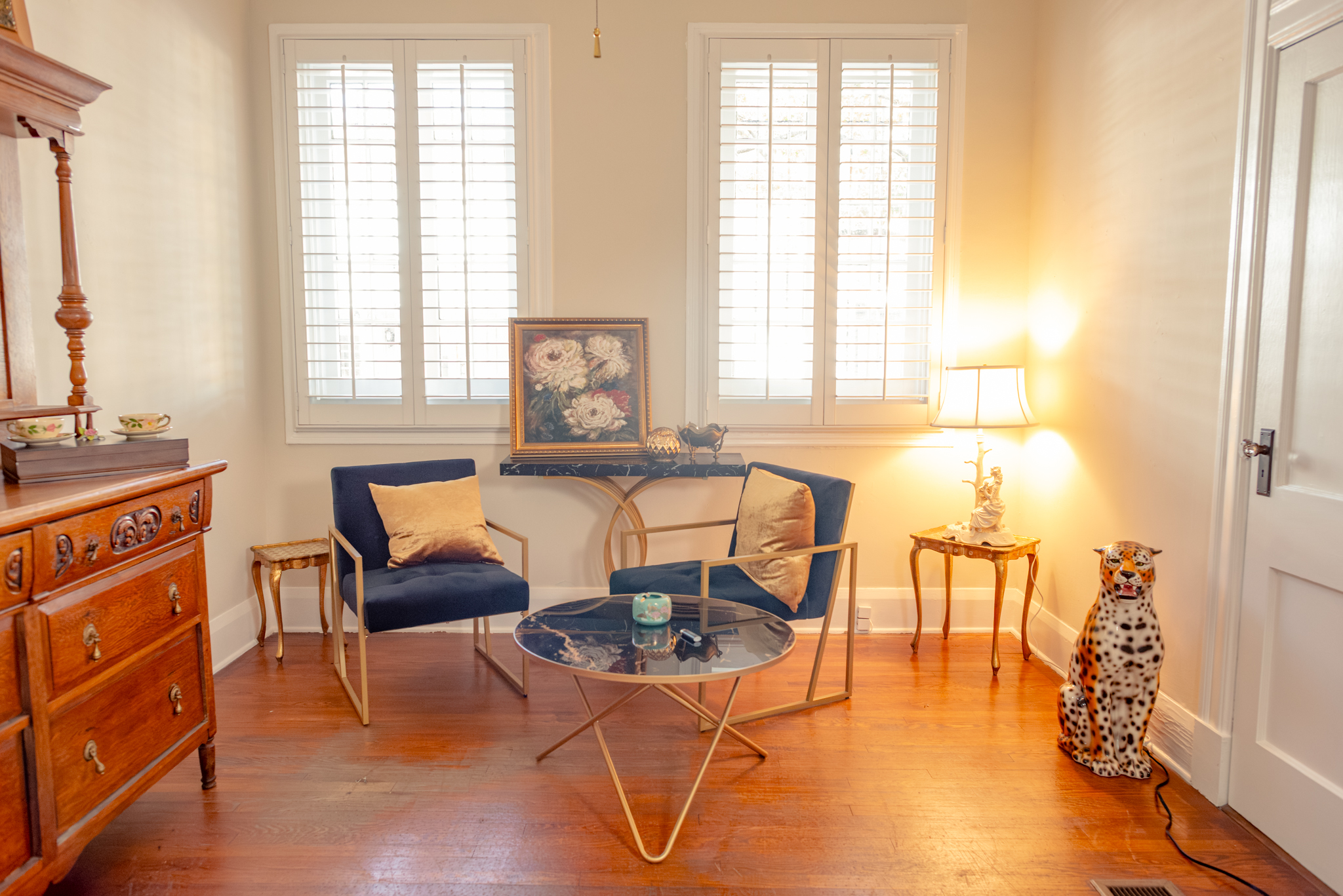 Coffered plaster ceiling