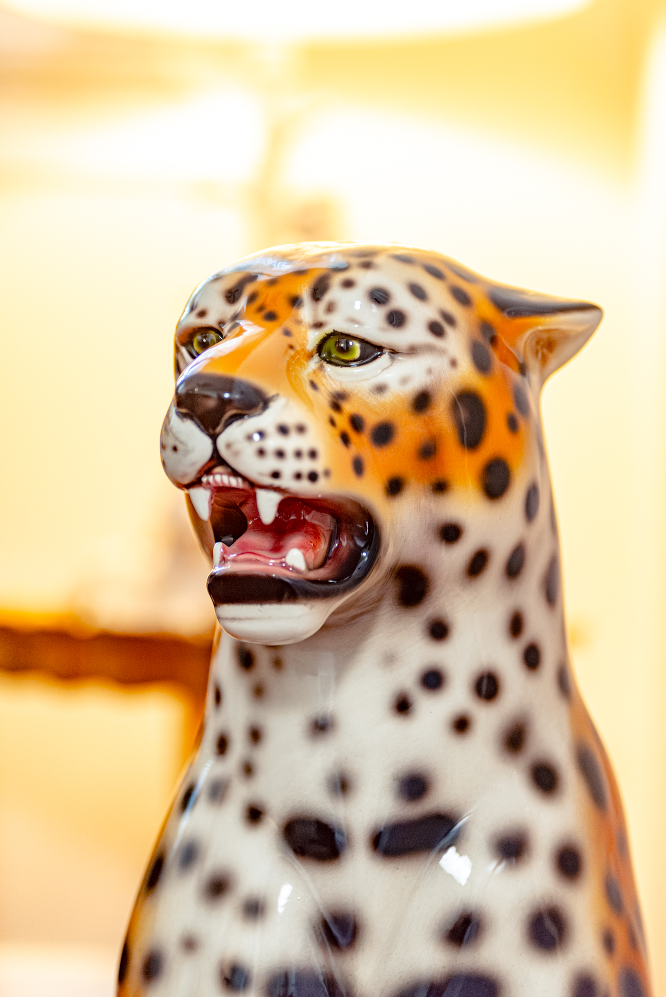 Ceramic leopard sculpture